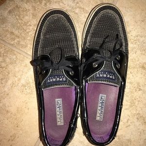 Women’s black sparkly Sperrys!